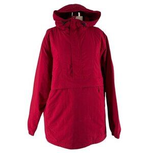 L.L. Bean Men XL-TALL Red 1/2 Zip Anorak Lined Insulated Hooded Pullover Jacket